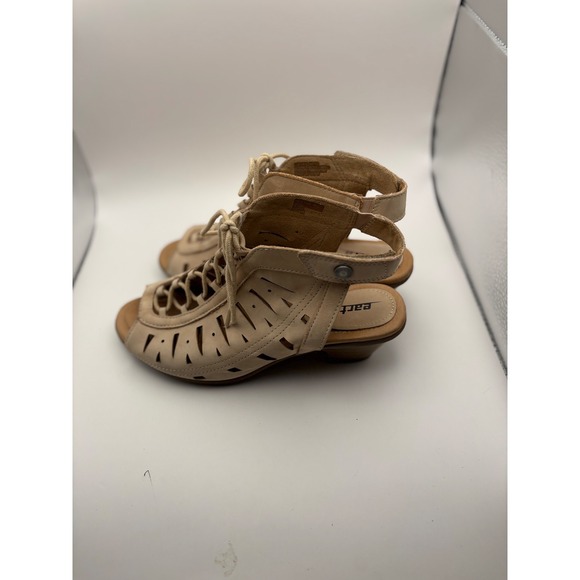 Earth Kristen‎ LUG Sandals Women's 7.5 D Wide Beige Leather Lace-Up Comfort - Picture 8 of 14